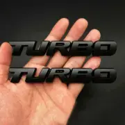2Pcs Black TURBO Metal Logo Sport Car Decal Sticker Badge Emblem Car Accessories (for: Peugeot)