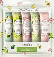 Hand Cream Gift Set, 5 Natural Fragrances, Moisturising Hand Care Collection with Avocado, Olive, Rose, Chamomile and Sakura