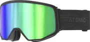 Atomic Four Q HD Snow Goggles, Black Frame, Green Stereo Lens