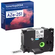 1PK Black/White Label Tape Compatible for Brother P-touch PT350 TZ Tze-251 1"