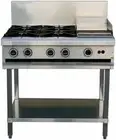 LKK:4 GAS OPEN BURNERS + 300MM RIGHT GRIDDLE WITH LEGS - LKKOB6C