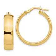 10K Yellow Gold 6mm Polished Hoop Earrings