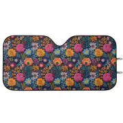 Midnight Rainbow Windshield SunShade, Cute Sunshade for Car, Floral Sun Visor f