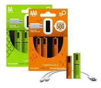 在飛比找Yahoo!奇摩拍賣優惠-4顆裝【 L142】環保USB可重複充電電池 3號 4號 U