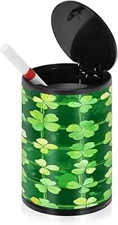 Outside Ashtrays For Cigarettes For Patio St. Patrick's Day Lucky Green Clover Mini Trash Can Car Ash Tray Car Cup Holder Home Office Kitchen