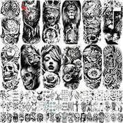 72 Sheets Temporary Tatto for Men Women Adults, 12 Sheets Arm Chest Shoulder Tattos Temporary Tattos with 60 Sheets Tiny Black Tattos, Wolf Tiger Lion Skull Owl Flower Tatto Stickers
