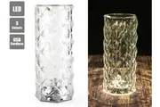 1pk Cordless LED Table Lamp Style Night Light Touch Control Dimmable Colour Change Rose Shadow Rechargeable