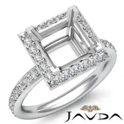 Princess Semi Mount Halo Proposed Diamond Engagement Ring Platinum 950 0.55Ctw