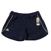 Adidas Soccer Shorts Large Blue White Collegiate Climacool Womens Inseam 5.5 NWT