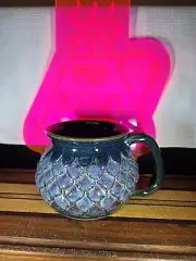 Phatbottompottery Blue On Purple Blossom Handmade Pottery Mug