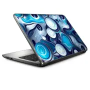 Universal Laptop Skins wrap for 15" - Mixed Blue Bubbles Glass