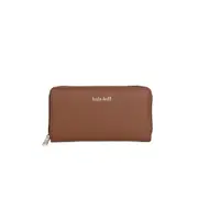 Kate Hill Women's Wanda Zippered Wallet Purse w/ Card Holder Brown