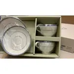 《全新》NARUMI 鳴海製陶-日本製白金邊咖啡杯盤/骨瓷咖啡杯盤/下午茶杯盤 2組《享盈餐具》