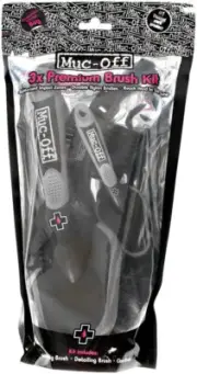 Muc-Off Three Brush Set With Impact Resistant Handles & Durable Nylon Bristles