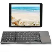 Foldable Bluetooth Keyboard with Touchpad Full-Size Travel Keyboards for Windows iOS Android-USB-B Interface