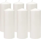 Stonebriar 80 Hour Long Burning White Unscented Pillar Candles, 3X8, White 6pc
