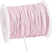 PH PandaHall 1.5mm Waxed Cord, 100 Yards Pink Waxed Cotton Threads Wax Cord Waxed Beading Thread String Twine for DIY Bracelet Necklace String Dreamcatcher Jewelry Making Macrame Sewing Project