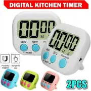 2PCS Digital Clock Countdown Timer Magnetic Stick Cook Alarm Kitchen Sport LCD