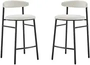 Set of 2 Brosa Lancel Counter Stools (Light Cream Boucle) - BRBSLAN2LCA