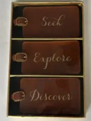 Brown Old World Theme LUGGAGE TAG Gift SET Of 3 ECCOLO