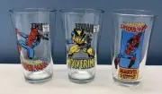 3 Marvel Comics Super Hero Pint Glasses: Wolverine & Spider-Man