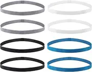 [VEGCOO] 8 Sports Headbands, Thin Non-Slip Elastic Headbands, Sports Hair Band, Thin, Non-Slip, Suitable for Boys Girls and Children (Black, White, Grey, Earth Blue)