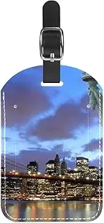 [WOSHJIUK] Luggage Tags,2 Pack Labels Suitcase Tags,New York Statue of Liberty Women,Luggage Tags Privacy Protection Travel Bag Tag
