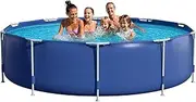 Cool Round Framed Swimming Pool 10' X 30" Round Pool above Ground Sturdy Steel Frame above Ground Pool Set with 530 GPH Filter Pump and Secure Pool Cover for Backyard