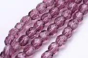 Medium Amethyst Faceted Glass Round Beads