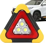 Car Warning Triangle Light - Safety Triangle Triangles Lights | Foldable, Solar Charging, Portable, Water-Resistant, Multifunctional Car Triangle Light for Temporarily Parked Car