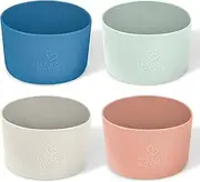 Mason Bottle 4oz Silicone Sleeves for Mason Jars (4-Pack) – Regular-Mouth Jar Covers for Grip and Protection (Bottle Not Included) – Non-Toxic, Dishwasher Safe, Made in USA