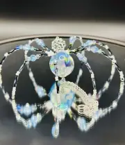 Handmade Transparent Cloud Bead Beaded Metal Wire Hanging SPIDER Decoration