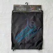 Marvel Black Panther Wakanda Forever Black Drawstring Cinch Sack Gym Bag