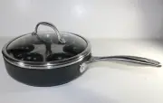 Chefs Hard Anodized Heavy Gauge Aluminum 10.5" W/ 6 Nonstick Cup Poached Egg Pan