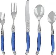 French Home Laguiole 20-Piece Silverware Set (French Blue) –Stainless Steel Cutlery Set– Dishwasher Safe, Luxurious Utensil Sets w/Spoons, Forks, Knives – Knives, Spoons and Forks Set