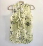 Ann Taylor Sleevless Silky Blouse with Scarf Bow Small S 78 Value NWT