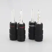 4pcs Silver Plated BFA Banana Plug Audio Connector for HIFI Speaker Cable DIY