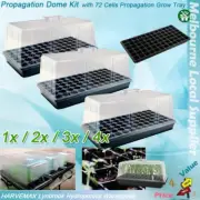 Hydroponics Clone Propagator Dome Kit 72 Cells Seedling Cutting Tray 1/2/3/4 Set