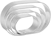 uxcell Oval Cookie Cutter Set Assorted Sizes Stainless Steel Geometric Biscuit Baking Pastry Candy Cookie Cutters Molding for Pastry Fondant Cake