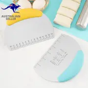2 Pcs Stainless Steel Food Scraper and Chopper Pastry Baking Bench Dough Scraper