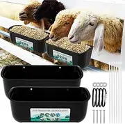 DJAPWPX 2Pcs Chicken Feeder Hanging Chicken Feeders Goat Feeder Hanging Feed BPA Free Chicken Feeder Poultry Feeder Poultry Feeding Container Water Bucket for Chicken Duck Goat (Black)