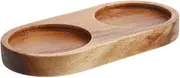 Vaguelly Wooden Pepper Grinder Tray for Kitchen Counter Sturdy Support with Antiskid Padding Small Wood Tray for Spices and Condiments Versatile Base for Sauce Bottles and Mills