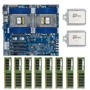 Gigabyte MZ72-HB0 Motherbaord Rev3.0 + 2x AMD EPYC 7T83 CPU + 256GB 2666V RAMs