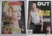 OUT Advocate Magazine (2 in 1/flip over) Jul Aug 2024 Cyndi Lauper Joel Kim