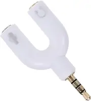 Holibanna Earphone Splitter U Shape Stereo Audio Jack Adapter for Headphones Dual Way Converter White Audio Adapter for Sharing Music with Friends and Connecting Microphones