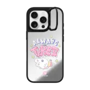 iPhone 16 Pro Mirror Ring Stand Case MagSafe Compatible Always Tired Bunny