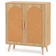 Costway 2-Door Countryside Sideboard Buffet Storage Cabinet Natural