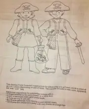 Pirate Unisex Glow in Dark Fabric Child's Costume Sewing Craft Project Item