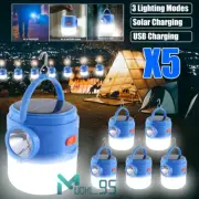 Solar Camping Tent Light Rechargeable LED Flashlight Power Torch Lantern Lamp US