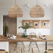 Heart Nests New 60cm Handwoven Rattan Pendant Light for Luxury Home Decor